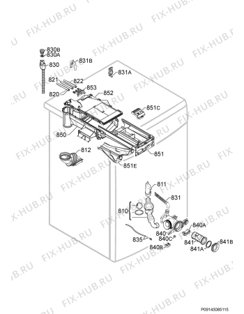 Взрыв-схема стиральной машины Husqvarna Electrolux QW146570 - Схема узла Hydraulic System 272